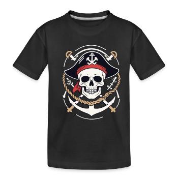 Drôle de Pirate Tenue Jolly Roger Design - T-shirt bio Premium Enfant - noir - Devant