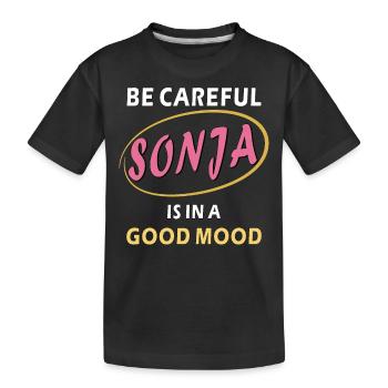 SONJA IS IN A GOOD MOOD - Kids' Premium Organic T-Shirt - black - Front