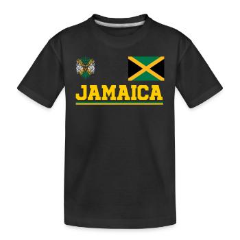 Jamaica Jamaika Rasta Raggea Rastafari Flagge - Kinder Premium Bio T-Shirt - Schwarz - Vorne