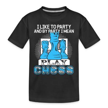 Chess I Like To Play Chess - Kids' Premium Organic T-Shirt - black - Front
