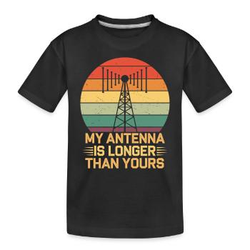 Radio amateur : mon antenne est plus longue que la vôtre - T-shirt bio Premium Enfant - noir - Devant