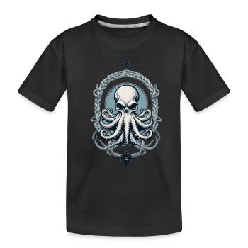 Pieuvre Monstre Marin Style Vintage - T-shirt bio Premium Enfant - noir - Devant
