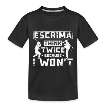 Escrima réfléchit à deux fois parce que je ne le ferai pas - T-shirt bio Premium Enfant - noir - Devant
