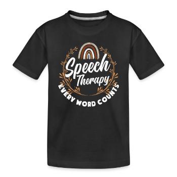 Sprachtherapie Jedes Wort Zählt - Kinder Premium Bio T-Shirt - Schwarz - Vorne