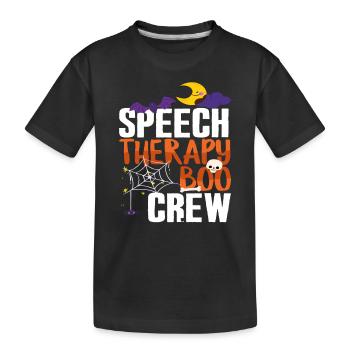 Speech Therapy Boo Crew Halloween - Kinder Premium Bio T-Shirt - Schwarz - Vorne