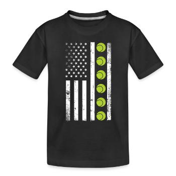 Funny Tennis Player Racket - Kinder Premium Bio T-Shirt - Schwarz - Vorne