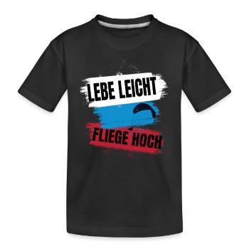 Vivre léger, voler haut - T-shirt bio Premium Enfant - noir - Devant