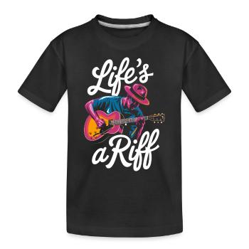 Jazz: Life's A Riff Mit Gitarre - Kinder Premium Bio T-Shirt - Schwarz - Vorne