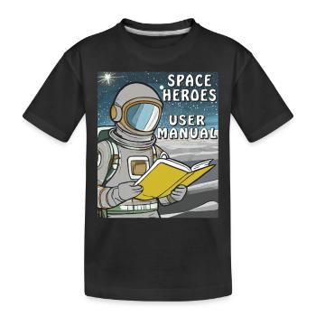 LIVRE D’ASTRONAUTE SPACE HERO MANUEL D’UTILISATION - T-shirt bio Premium Enfant - noir - Devant
