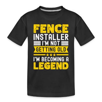 Fence Installer Fence Builder Fence Installer - Kids' Premium Organic T-Shirt - black - Front