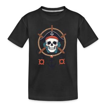 Drôle de Pirate Tenue Jolly Roger Design - T-shirt bio Premium Enfant - noir - Devant
