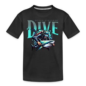 Tauchen Taucher - Kinder Premium Bio T-Shirt - Schwarz - Vorne