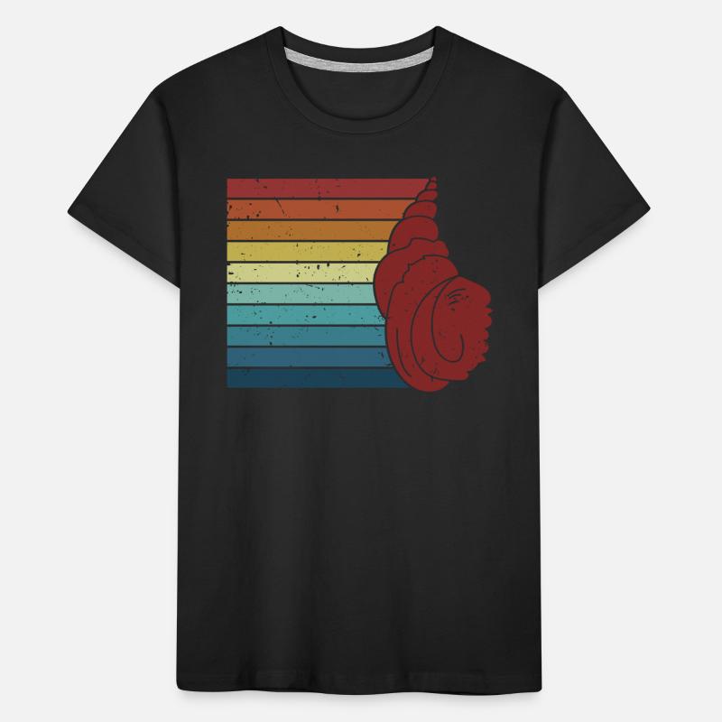 Retro Bivalvia Shell Shelling Tasche Hunter Muschel Kinder Premium Bio T-Shirt