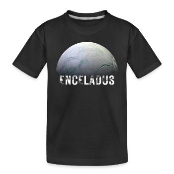 Enceladus - Saturn Mond - Kinder Premium Bio T-Shirt - Schwarz - Vorne