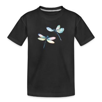Libelle Duo Dragonfly Duo - Kids' Premium Organic T-Shirt - black - Front