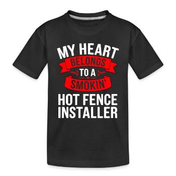 Zauninstallateur Zaunbauer Fence Installer - Kinder Premium Bio T-Shirt - Schwarz - Vorne