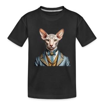 Elegante Sphynx - Kinder Premium Bio T-Shirt - Schwarz - Vorne