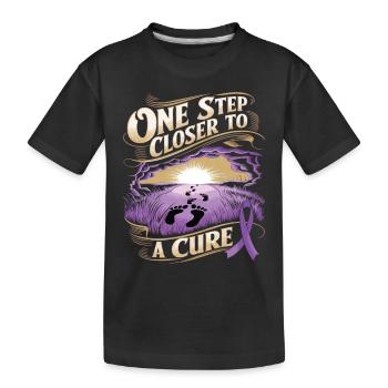 Alzheimer's Awareness Purple Ribbon - Kids' Premium Organic T-Shirt - black - Front