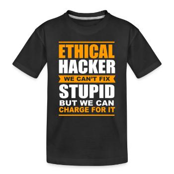 Cybersecurity Cyber Programmierer Hacker - Kinder Premium Bio T-Shirt - Schwarz - Vorne