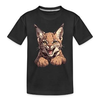 Bobcats Rotluchse Rotluchs Luchs - Kinder Premium Bio T-Shirt - Schwarz - Vorne