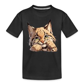 Bobcats Rotluchse Rotluchs Luchs - Kinder Premium Bio T-Shirt - Schwarz - Vorne