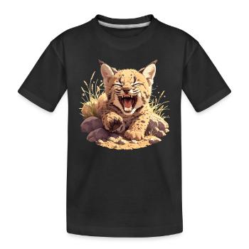 Bobcats Rotluchse Rotluchs Luchs - Kinder Premium Bio T-Shirt - Schwarz - Vorne