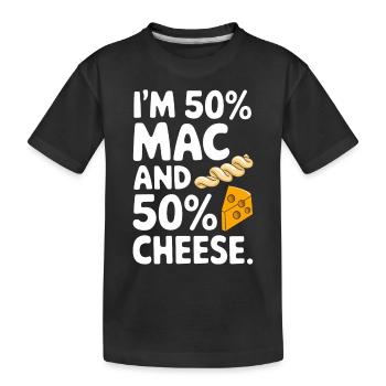 Ich Bin 50% Mac Und 50% Käse Lustig - Kinder Premium Bio T-Shirt - Schwarz - Vorne