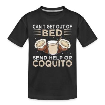 Je ne peux pas sortir de mon lit, envoyer de l’aide ou du coquito - T-shirt bio Premium Enfant - noir - Devant