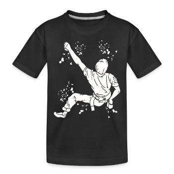 Boulderer Colorsplash Boulder Bouldering - Kids' Premium Organic T-Shirt - black - Front