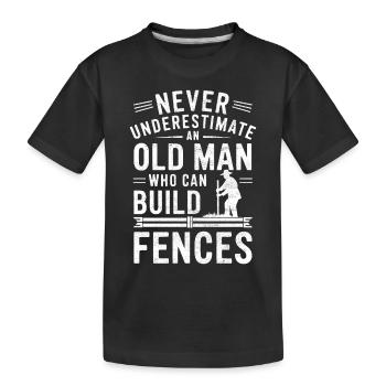 Zauninstallateur Zaunbauer Fence Installer - Kinder Premium Bio T-Shirt - Schwarz - Vorne