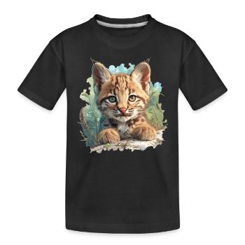 Bobcats Rotluchse Rotluchs Luchs - Kinder Premium Bio T-Shirt - Schwarz - Vorne