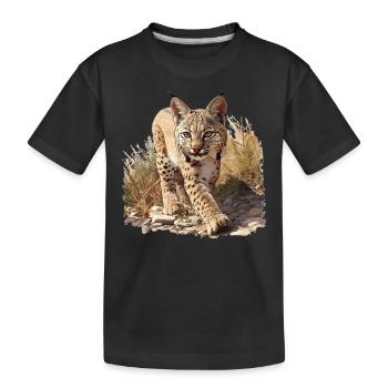 Bobcats Rotluchse Rotluchs Luchs - Kinder Premium Bio T-Shirt - Schwarz - Vorne
