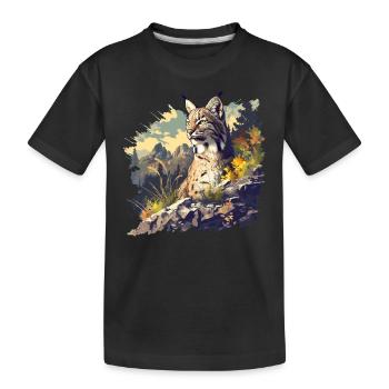 Bobcats Rotluchse Rotluchs Luchs - Kinder Premium Bio T-Shirt - Schwarz - Vorne