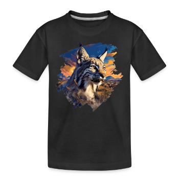Bobcats Rotluchse Rotluchs Luchs - Kinder Premium Bio T-Shirt - Schwarz - Vorne