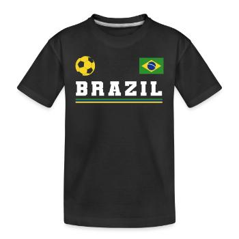 Brazil Brazil shirt Brazilian Rio de Janeirao - Kids' Premium Organic T-Shirt - black - Front