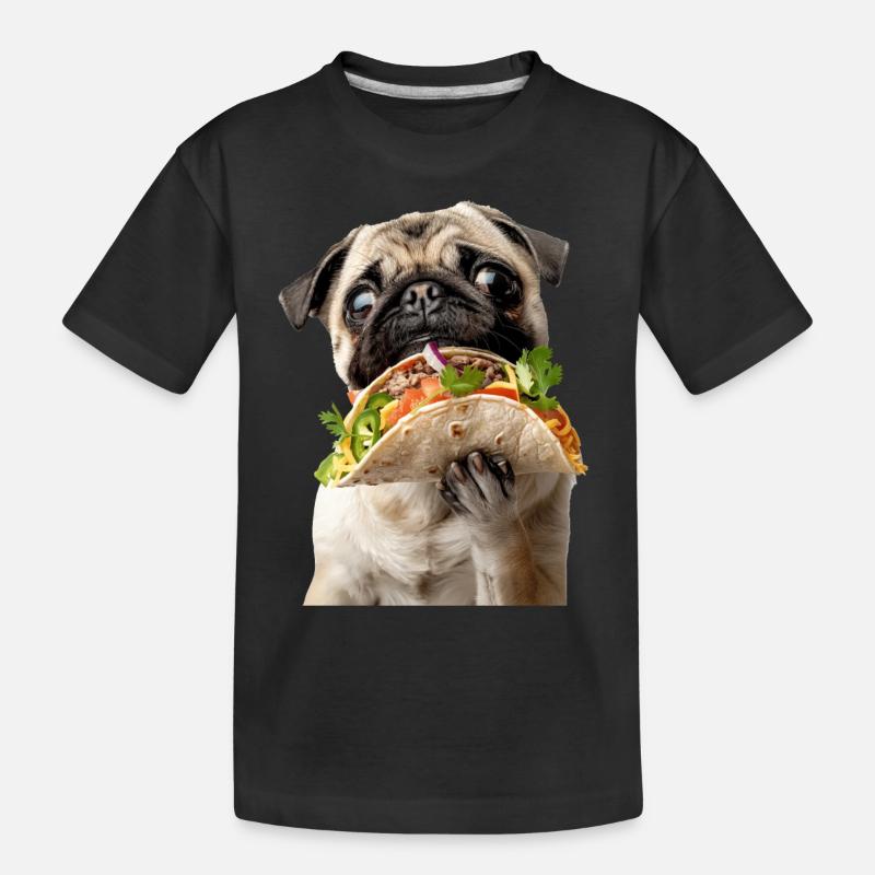 Pug - Kinder Premium Bio T-Shirt - Schwarz