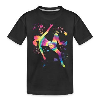 Boulderer Colorsplash Boulder Bouldering - Kids' Premium Organic T-Shirt - black - Front