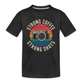 Photographe Café fort Prises de vue fortes - T-shirt bio Premium Enfant - noir - Devant