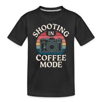 Fotograf Im Kaffeemodus Shooting In Coffee Mode - Kinder Premium Bio T-Shirt - Schwarz - Vorne