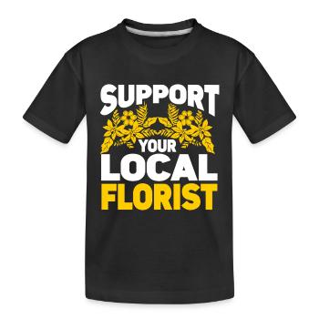 Florist Floral Flower Floristry - Kids' Premium Organic T-Shirt - black - Front