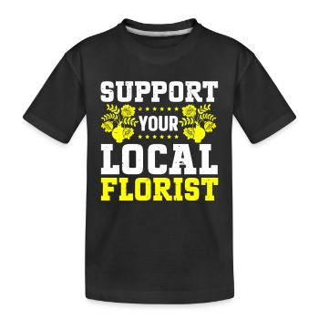 Florist Floral Flower Floristry - Kids' Premium Organic T-Shirt - black - Front