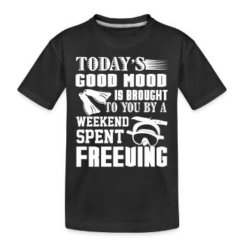 Freediving Weekend Spent Freediving - Kids' Premium Organic T-Shirt - black - Front