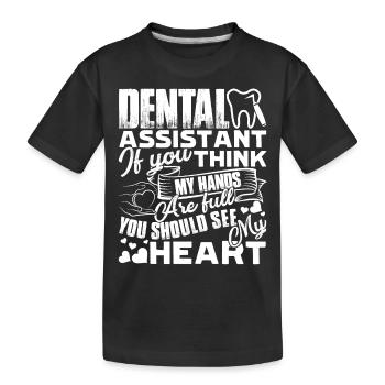 Dental Assistant Dental Assistant Heart - Kids' Premium Organic T-Shirt - black - Front