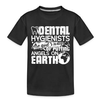 Dental Hygienist God Made Dental Hygienists - Kids' Premium Organic T-Shirt - black - Front