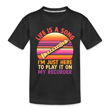 Life Is A Song I’m Just Here To Play It On My Reco - T-shirt bio Premium Enfant - noir - Devant