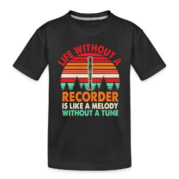 Das Leben ohne Blockflöte ist wie eine Melodie ohne Blockflöte - Kinder Premium Bio T-Shirt - Schwarz - Vorne