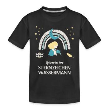 Sternzeichen Wassermann Geburtstag Sternenbild - Kinder Premium Bio T-Shirt - Schwarz - Vorne