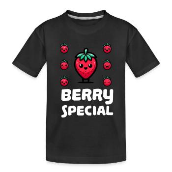 Berry Special Strawberry - Kids' Premium Organic T-Shirt - black - Front