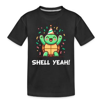 Muschel ja! Celebration Schildkröte - Kinder Premium Bio T-Shirt - Schwarz - Vorne