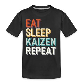Eat Sleep Kaizen Improvement Repeat Motivation - Kids' Premium Organic T-Shirt - black - Front